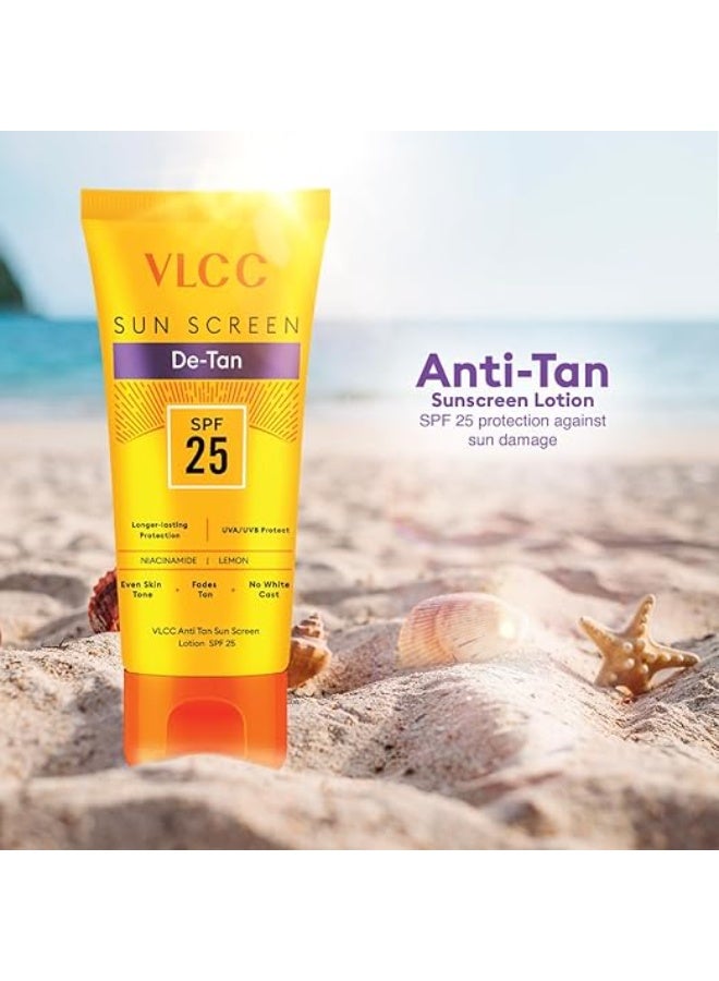VLCC De - Tan Sun Screen Lotion - SPF 25-150ml X 2 | Helps in Protection Against Sun Damage | With Niacinamide & Kojic Acid. - Image 3